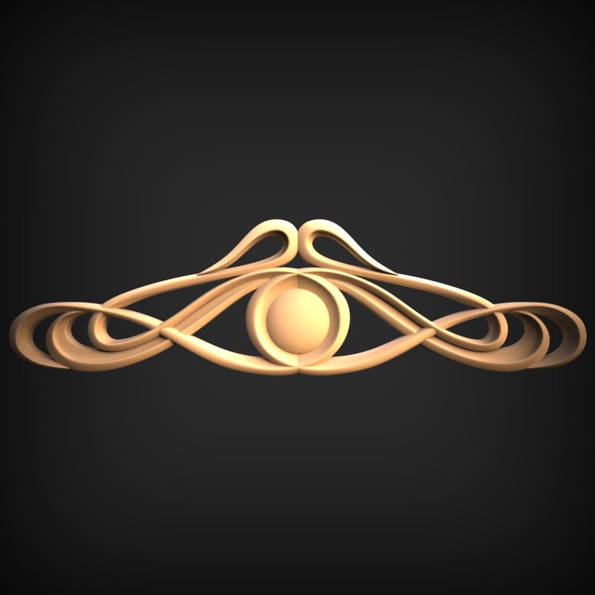 Art Nouveau Ribbon Scroll Onlay