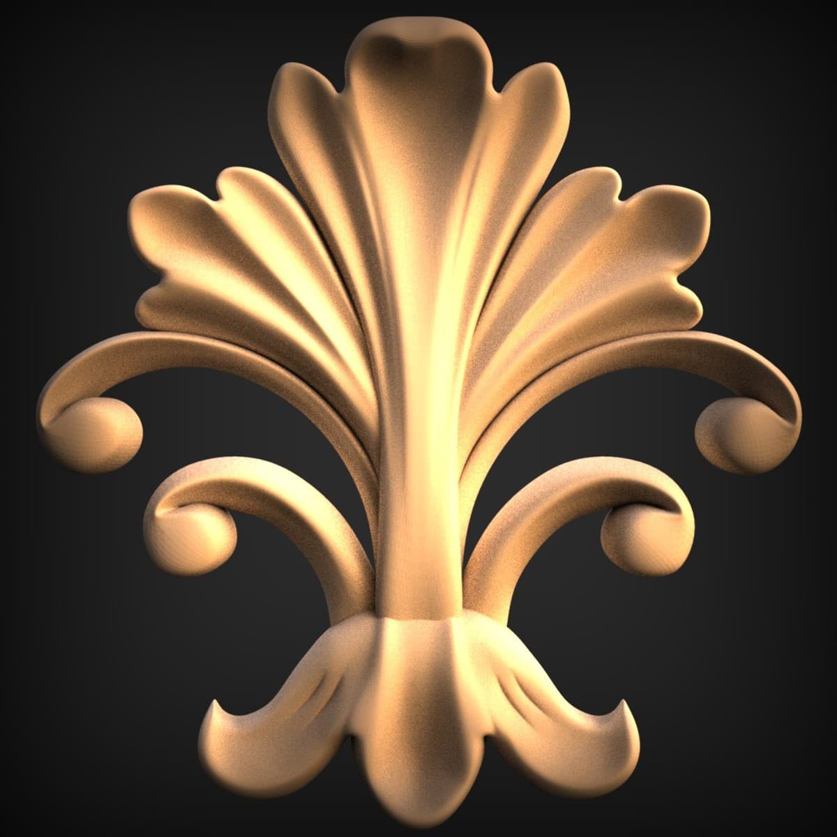 Fanned Acanthus Palmette Onlay