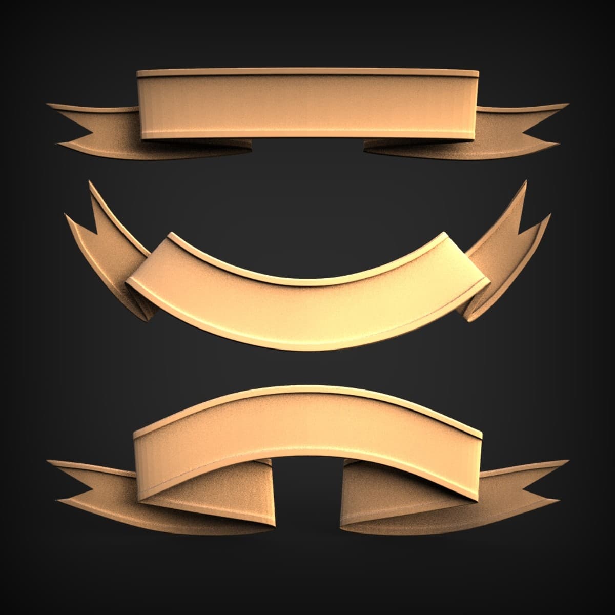 Trio Of Blank Ribbon Banners