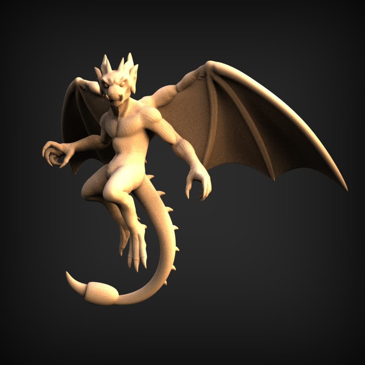 Winged Horned Imp Figure