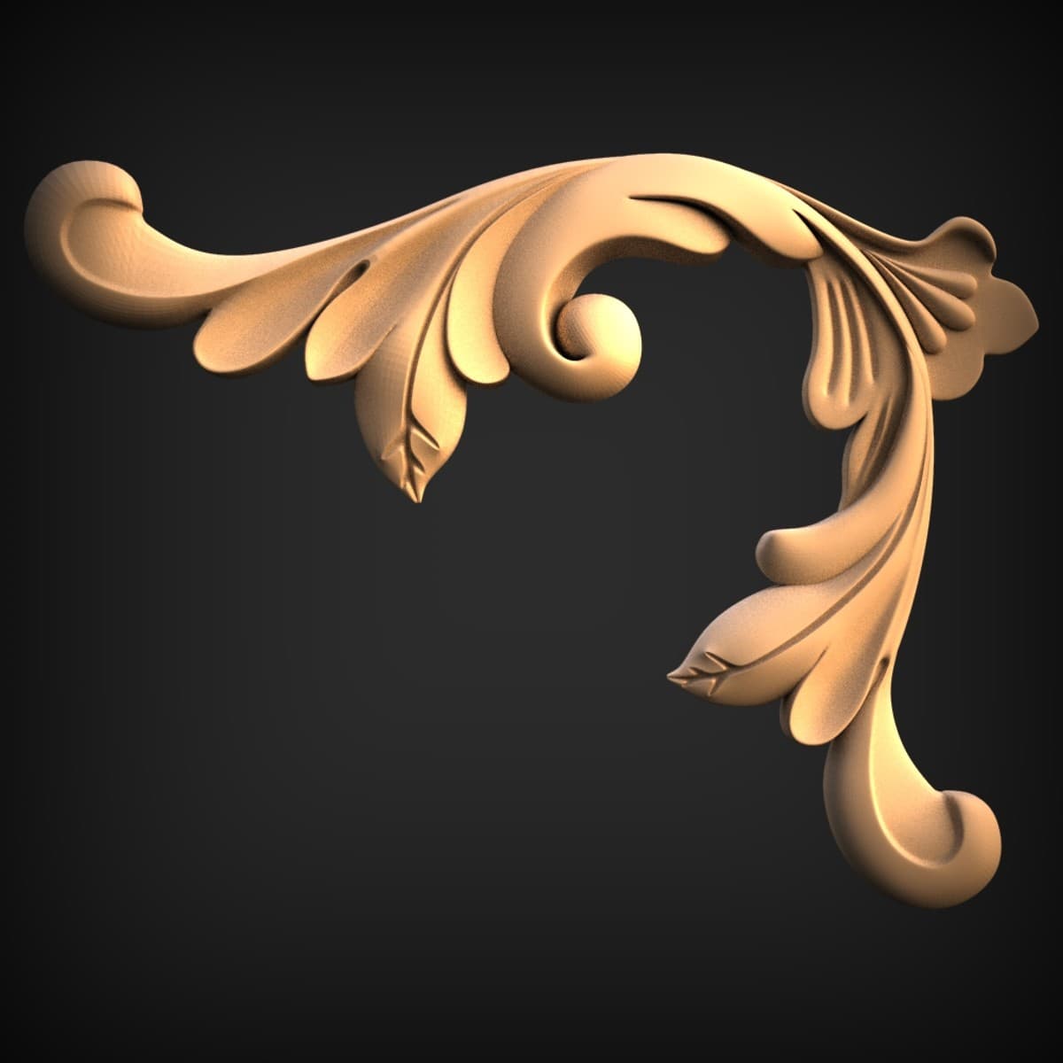 Flowing Acanthus Scroll Corner Onlay