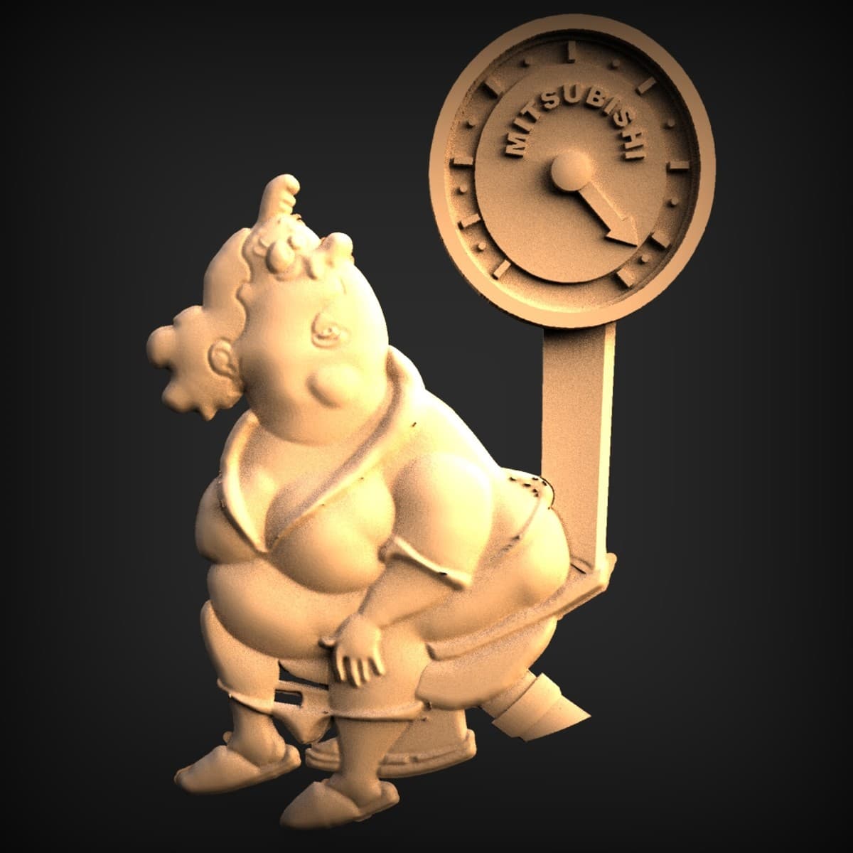 Portly Man On The Scales