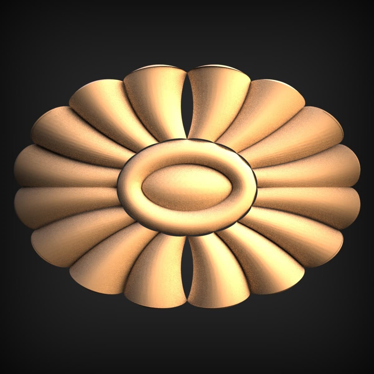 Oval Petal Rosette Furniture Onlay