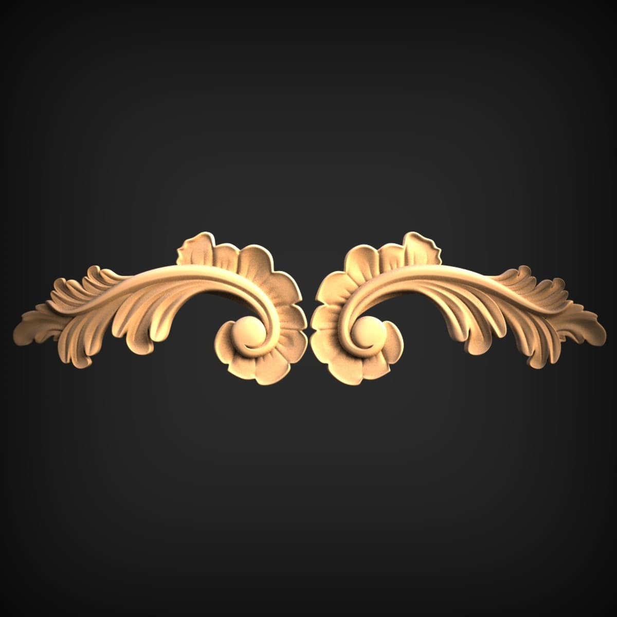 Mirrored Acanthus Scroll Pair
