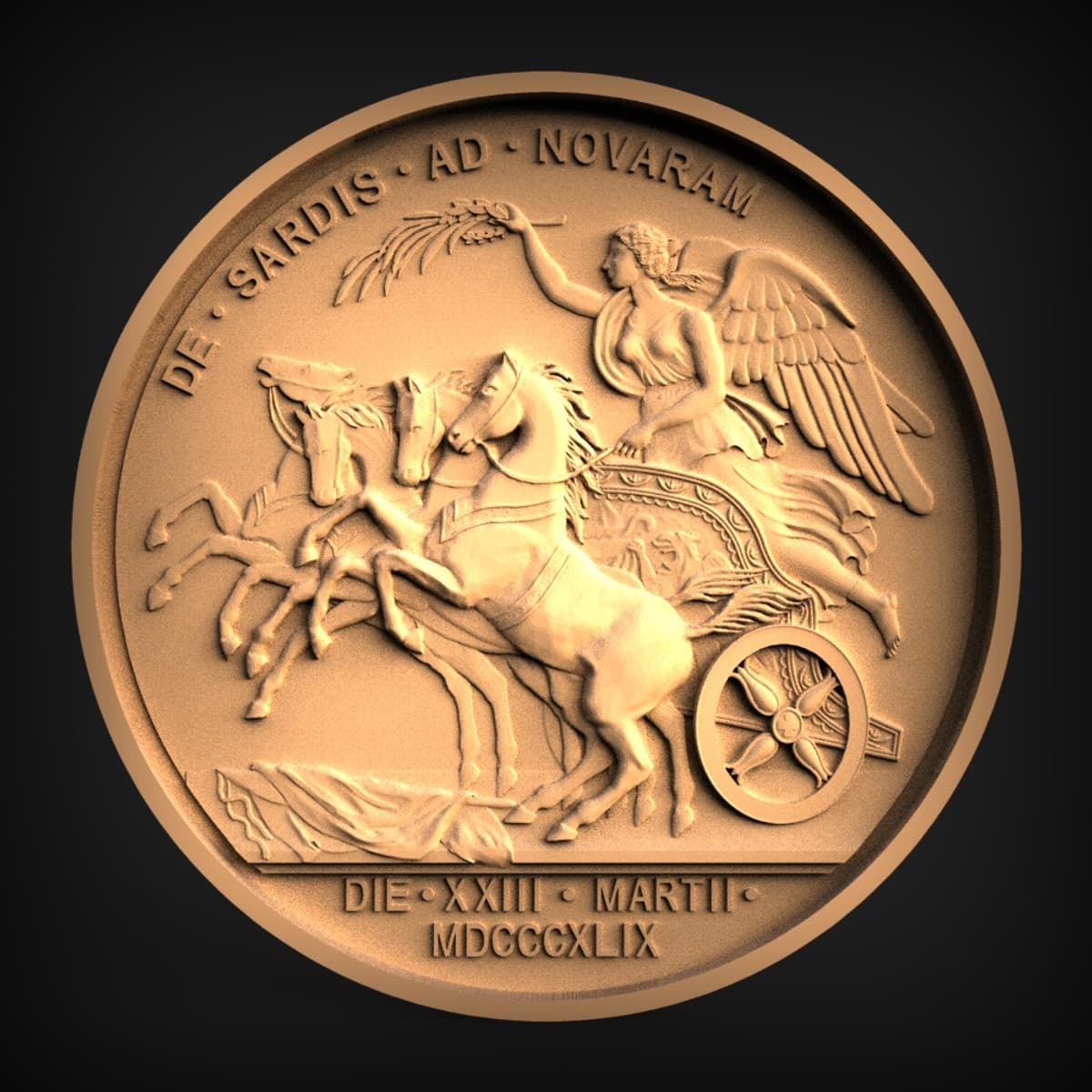 Winged Victory Chariot Medallion