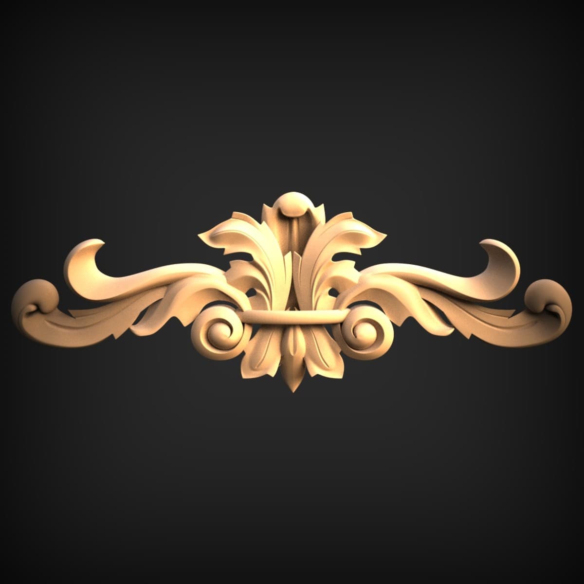 Fanned Palmette Cartouche Onlay