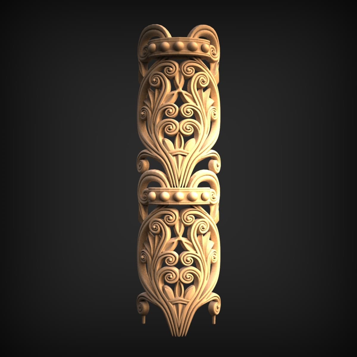 Scrolled Acanthus Vertical Furniture Onlay