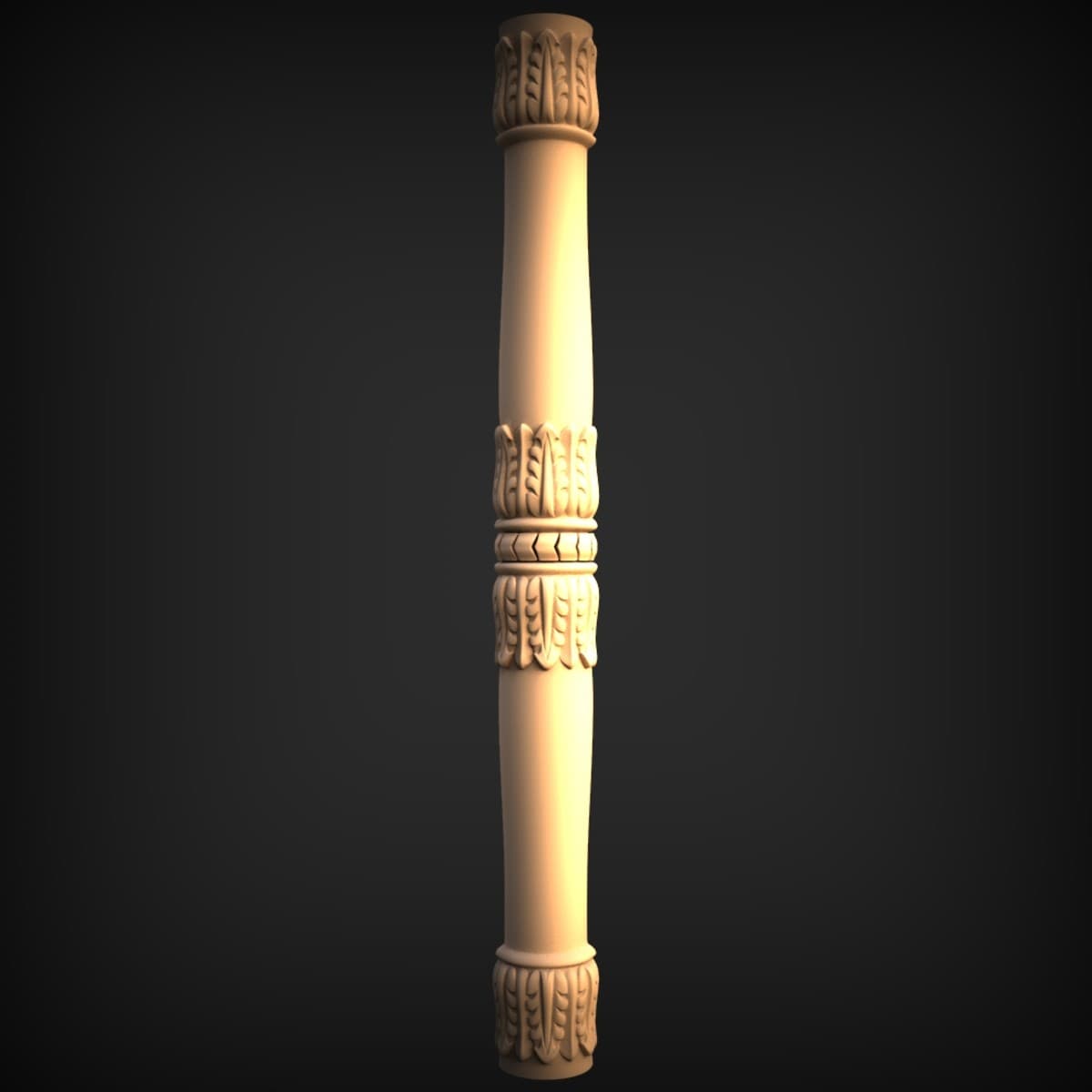 Leaf-Banded Turned Baluster Column