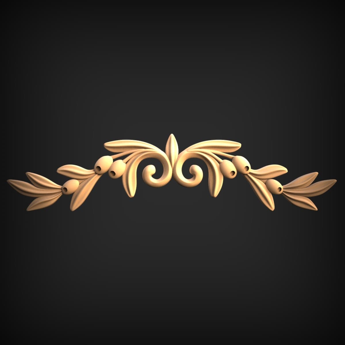 Mirrored Olive Branch Appliqué