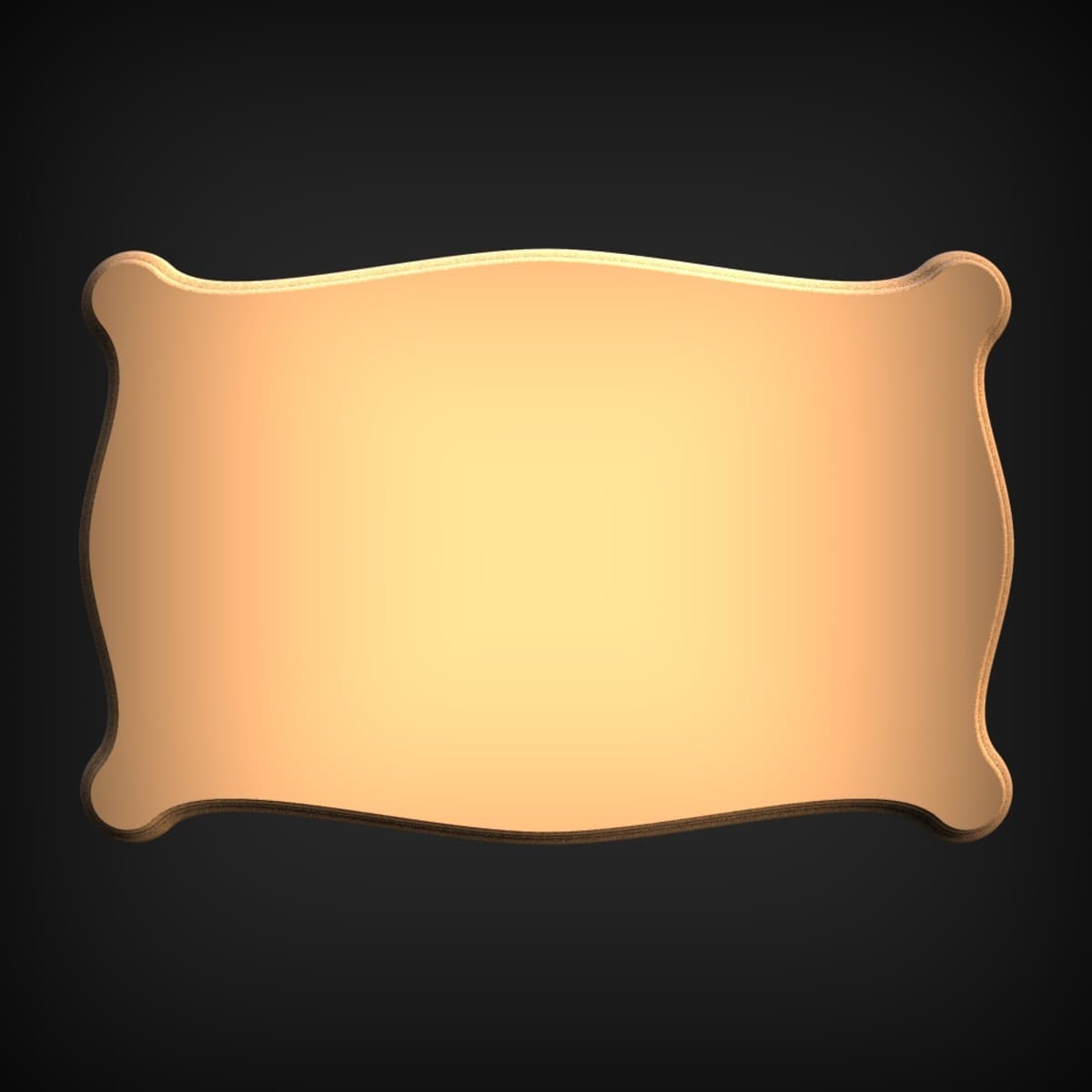 Scalloped Cartouche Nameplate Blank