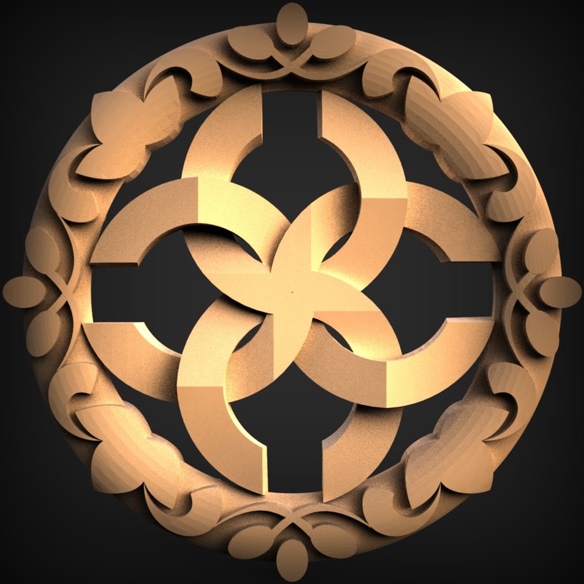 Gothic Quatrefoil Rose-Window Rosette