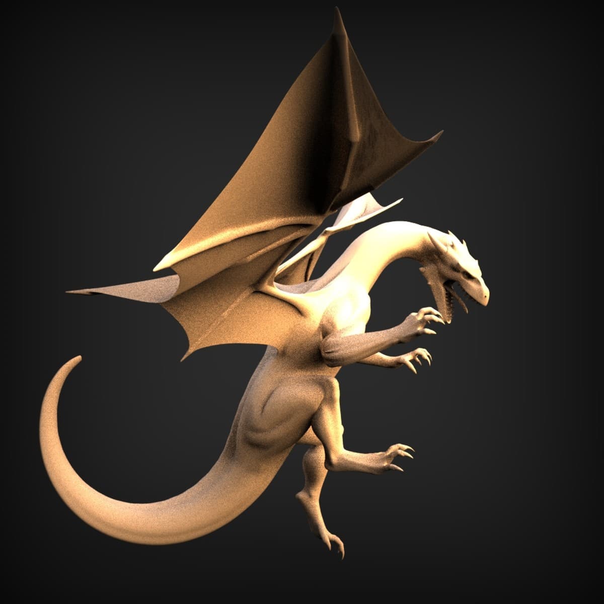 Winged Dragon Perched Figure