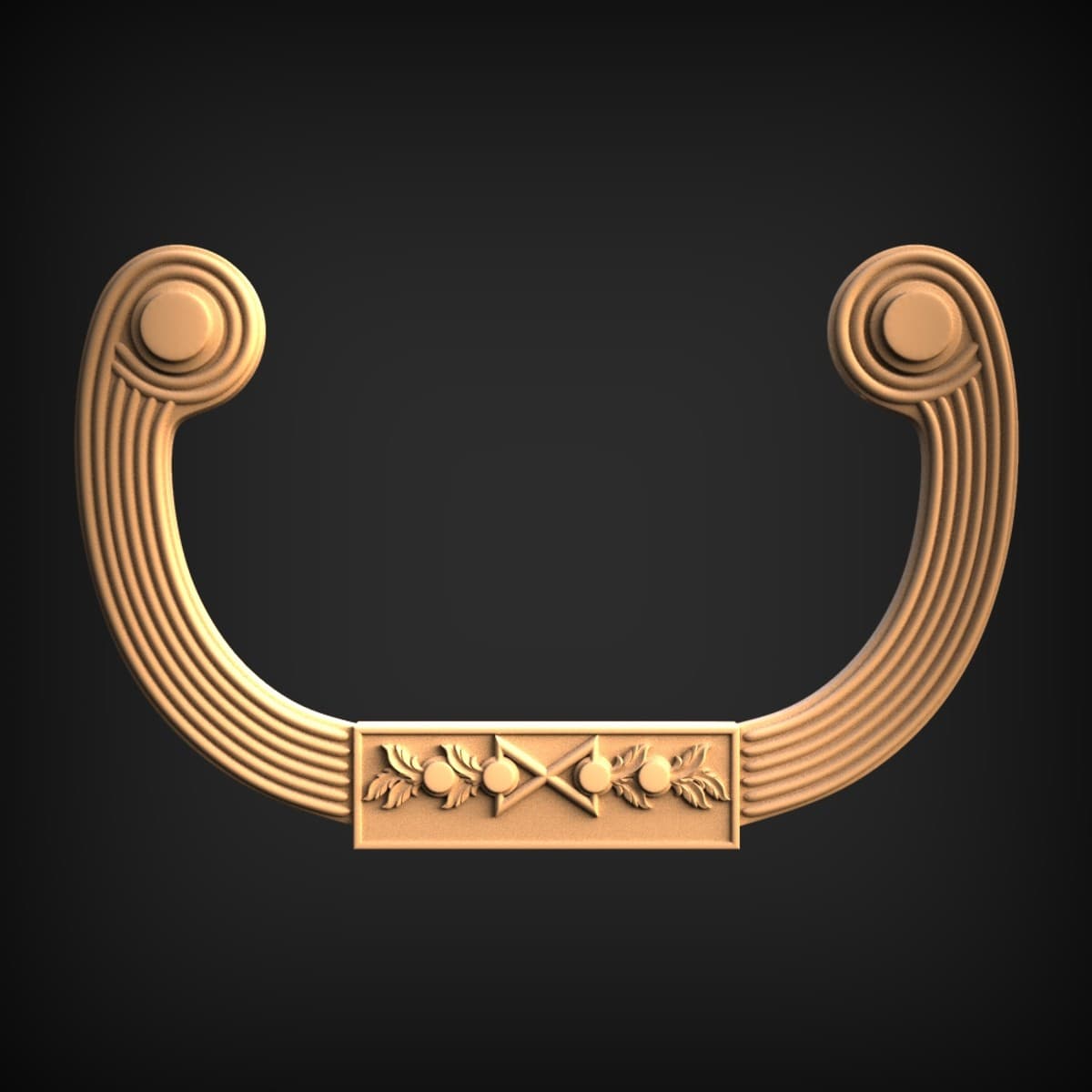 Twin-Scroll Foliate Handle Onlay