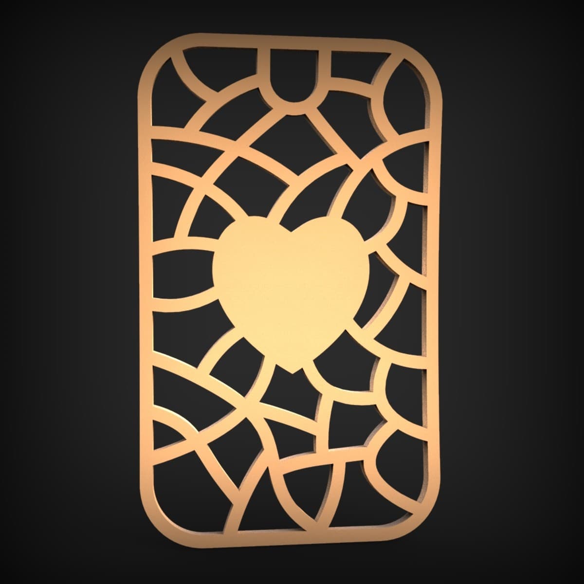 Heart Lattice Fretwork Sun-Catcher Panel