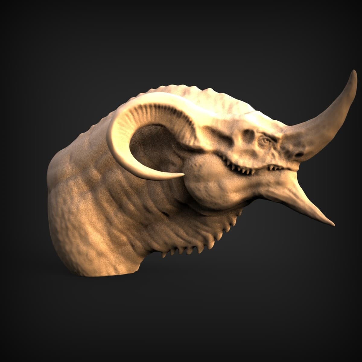 Horned Demon Beast Skull