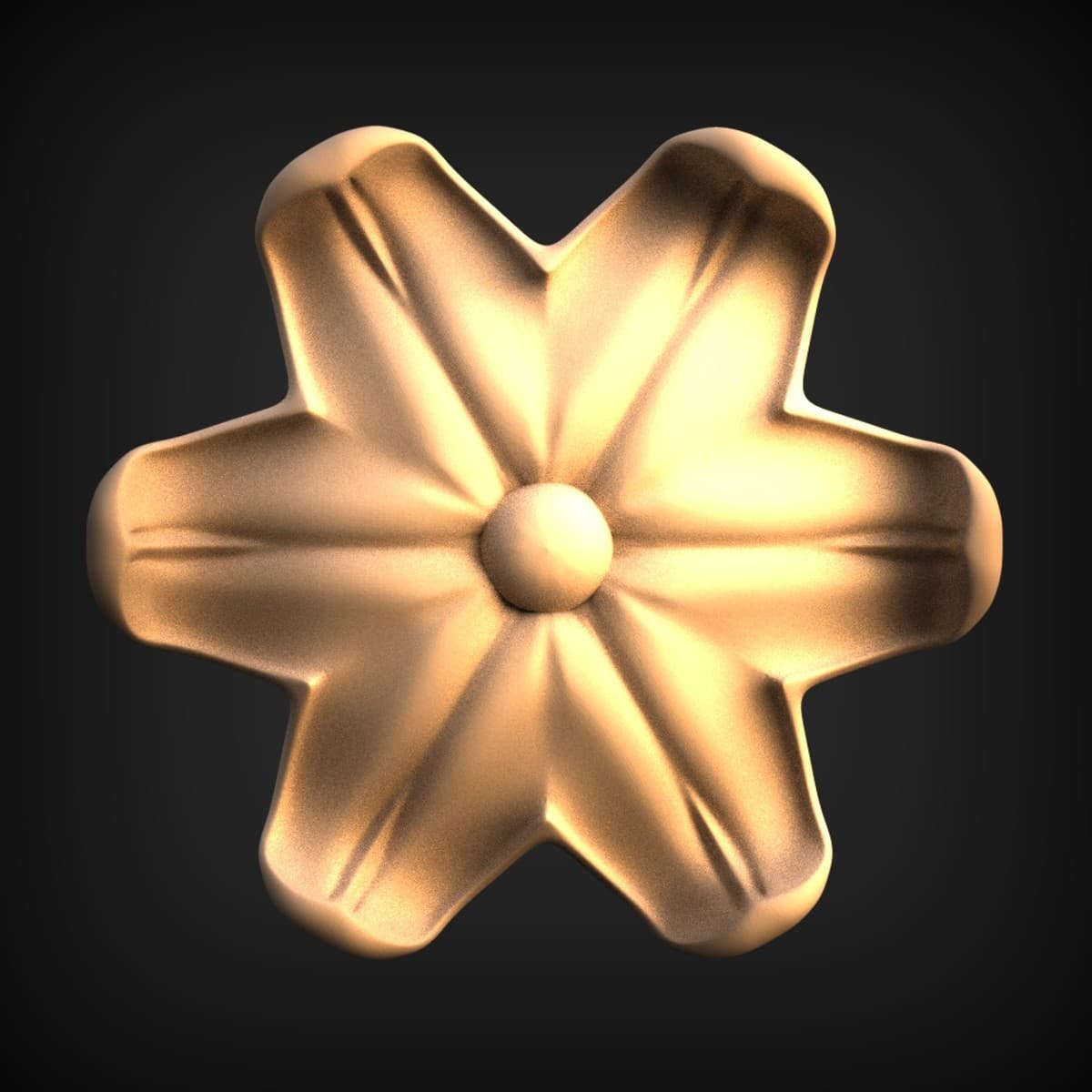 Six-Petal Flower Rosette Boss