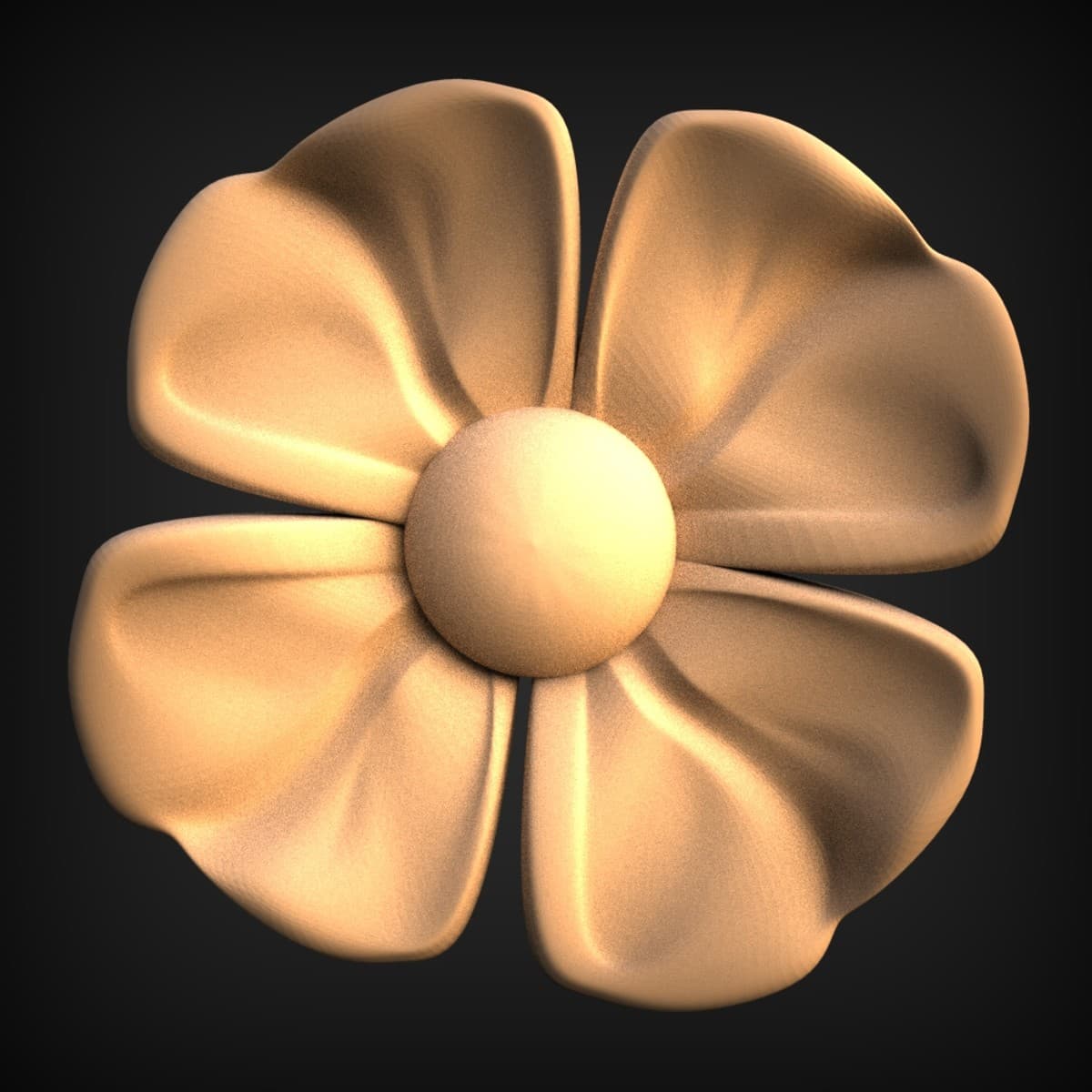 Five-Petal Flower Rosette Onlay