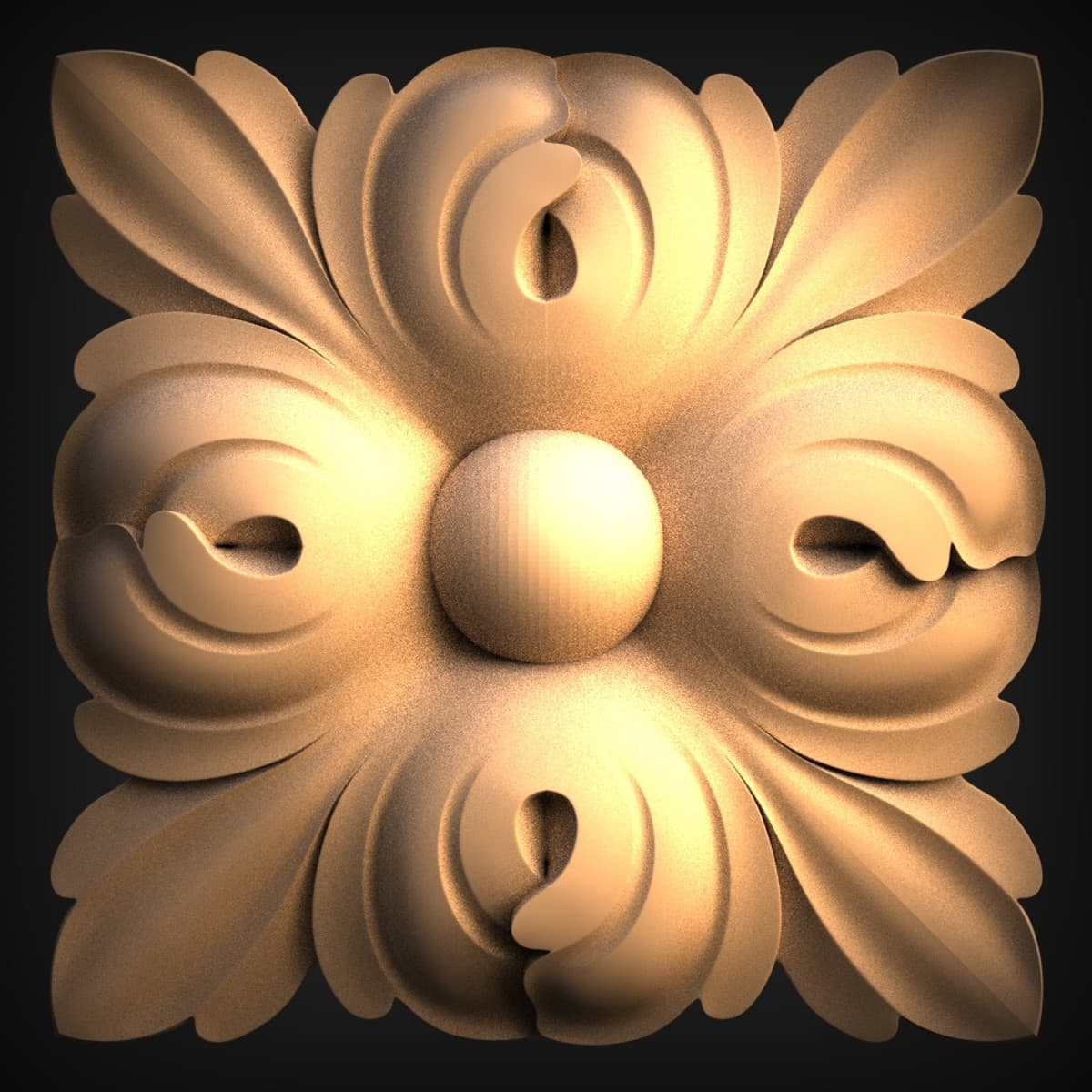 Acanthus Corner Rosette Block