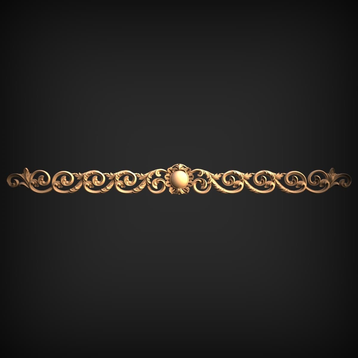 Medallion Acanthus Scroll Rail Ornament
