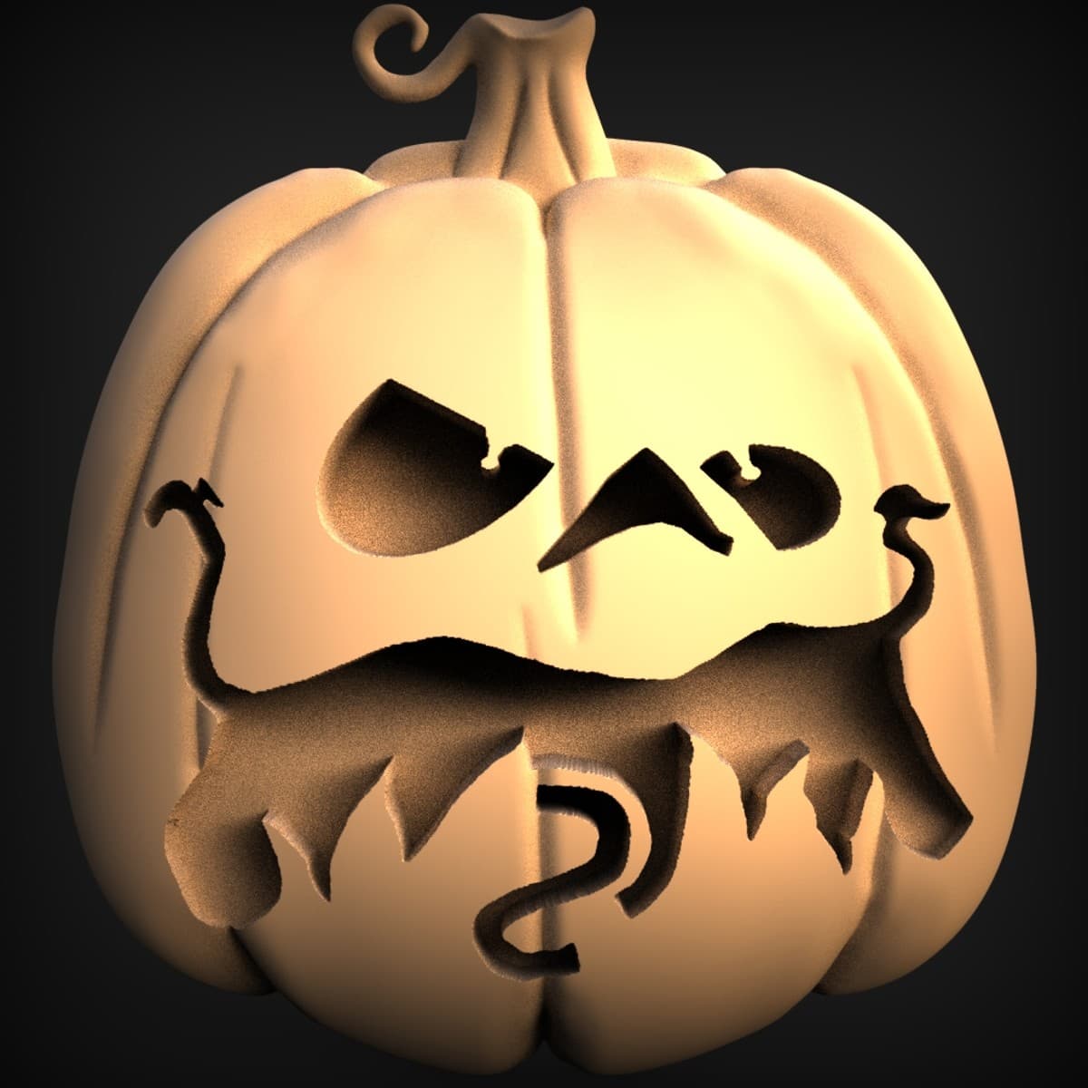 Snarling Jack-O-Lantern Pumpkin