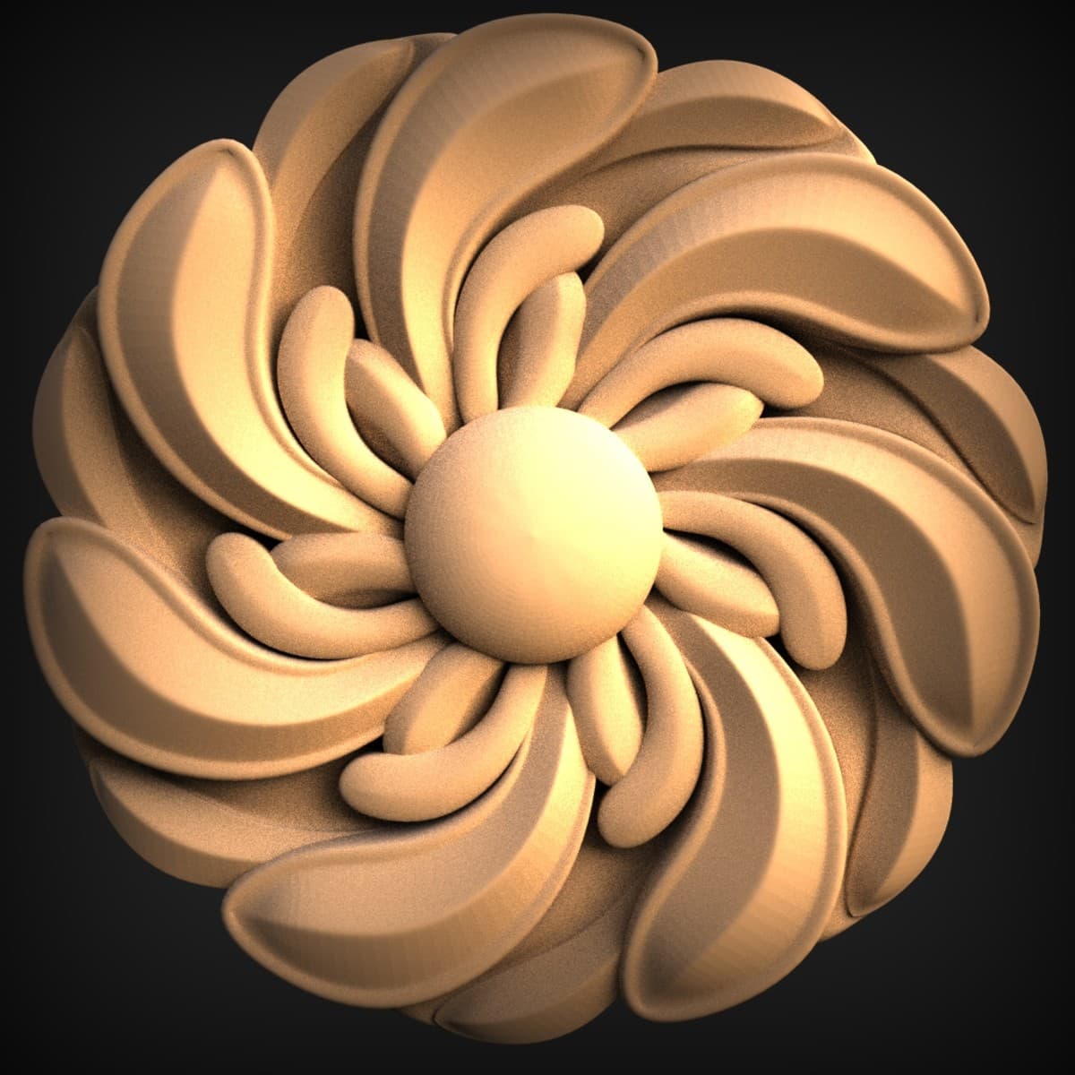 Pinwheel Rosette Relief Medallion