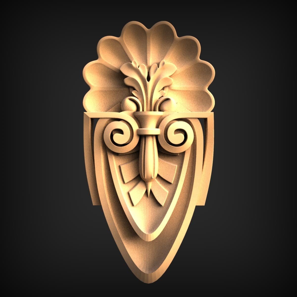 Shell and Acanthus Shield Onlay
