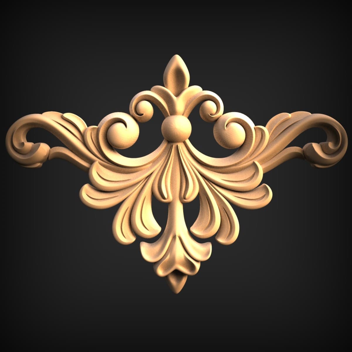 Cascading Baroque Acanthus Crest Onlay