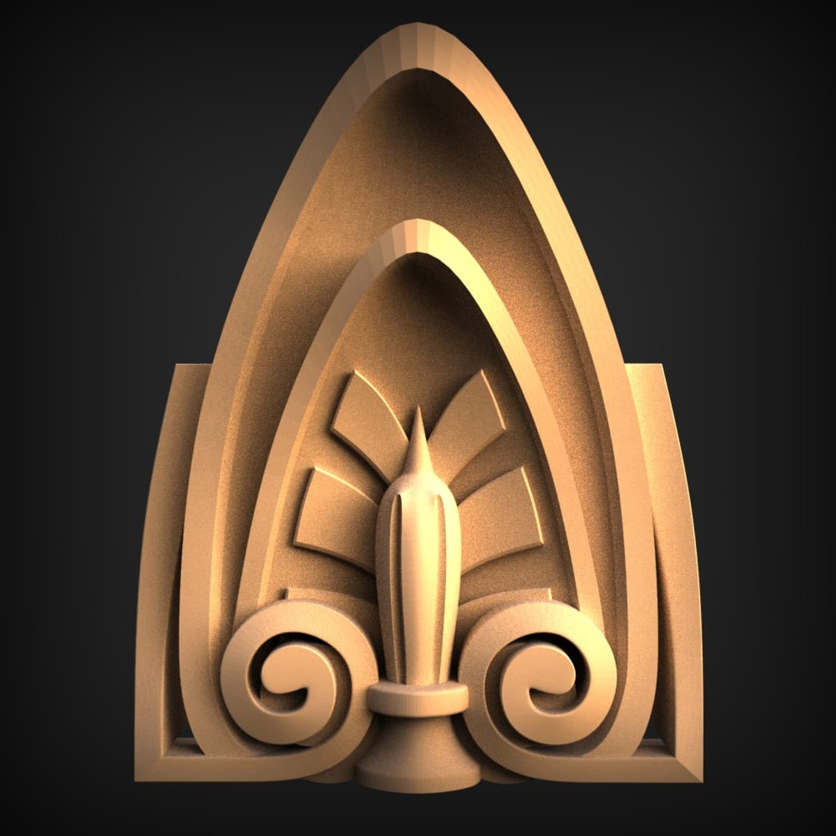 Gothic Arch Palmette Crest