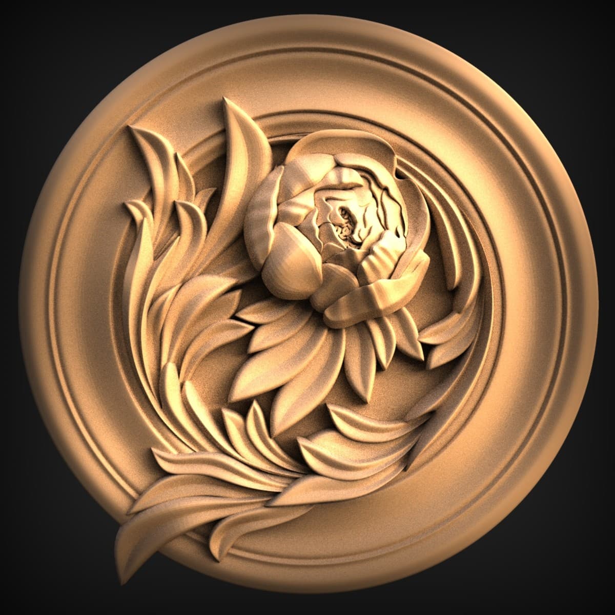 Peony Bloom Round Rosette