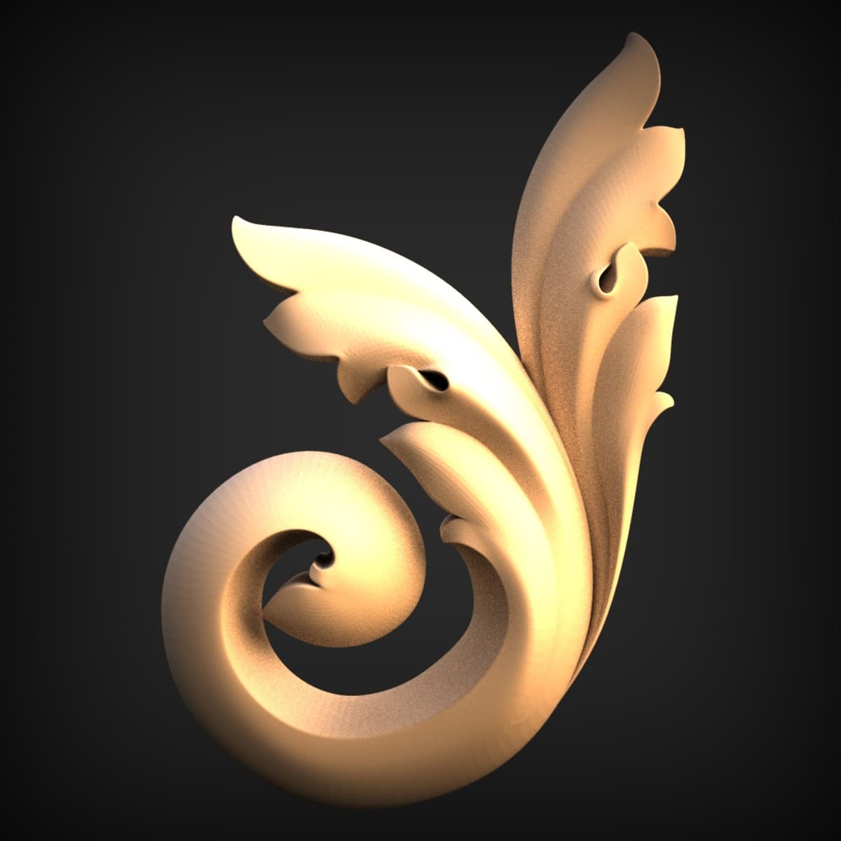 Curling Acanthus Corner Scroll