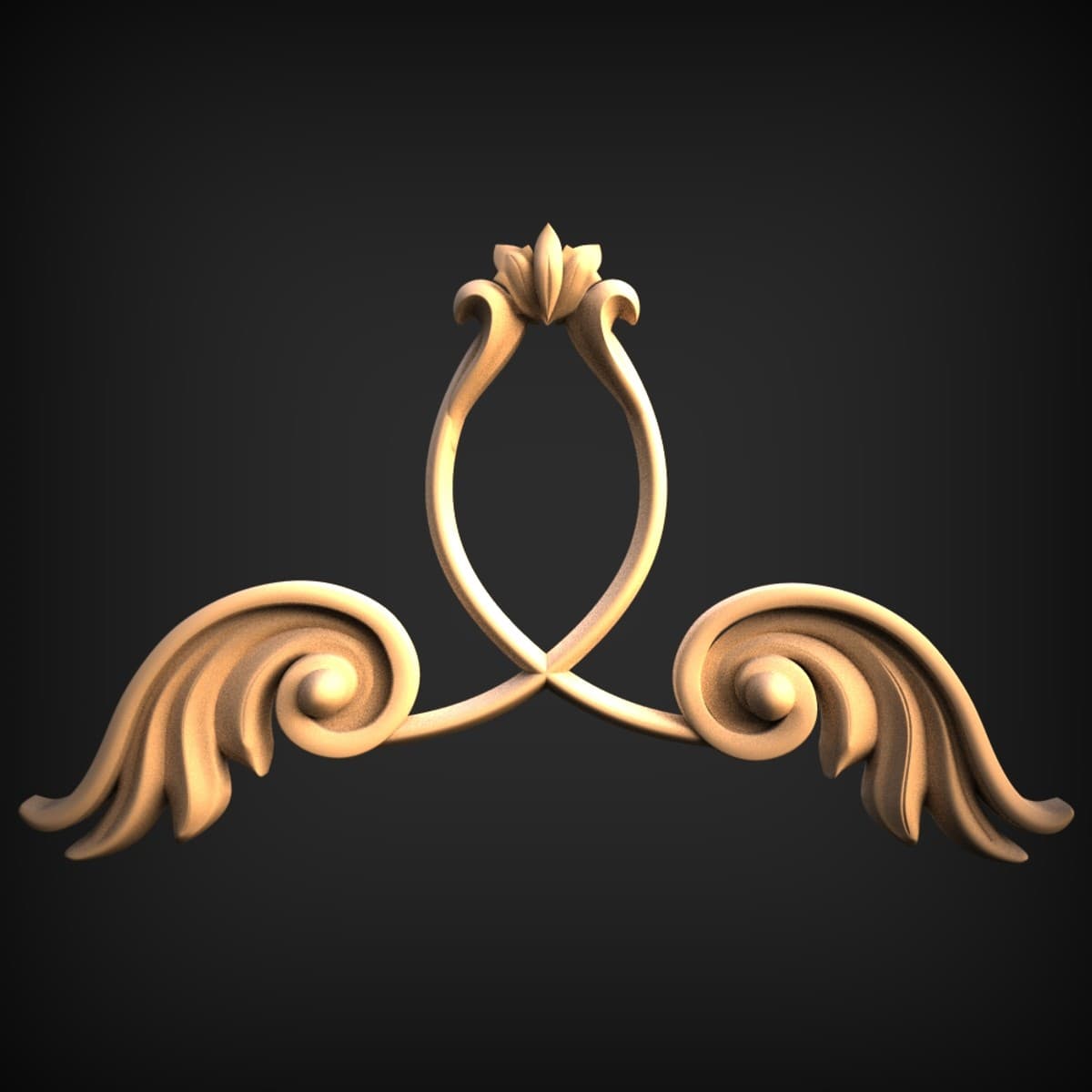 Twin Acanthus Scroll Appliqué