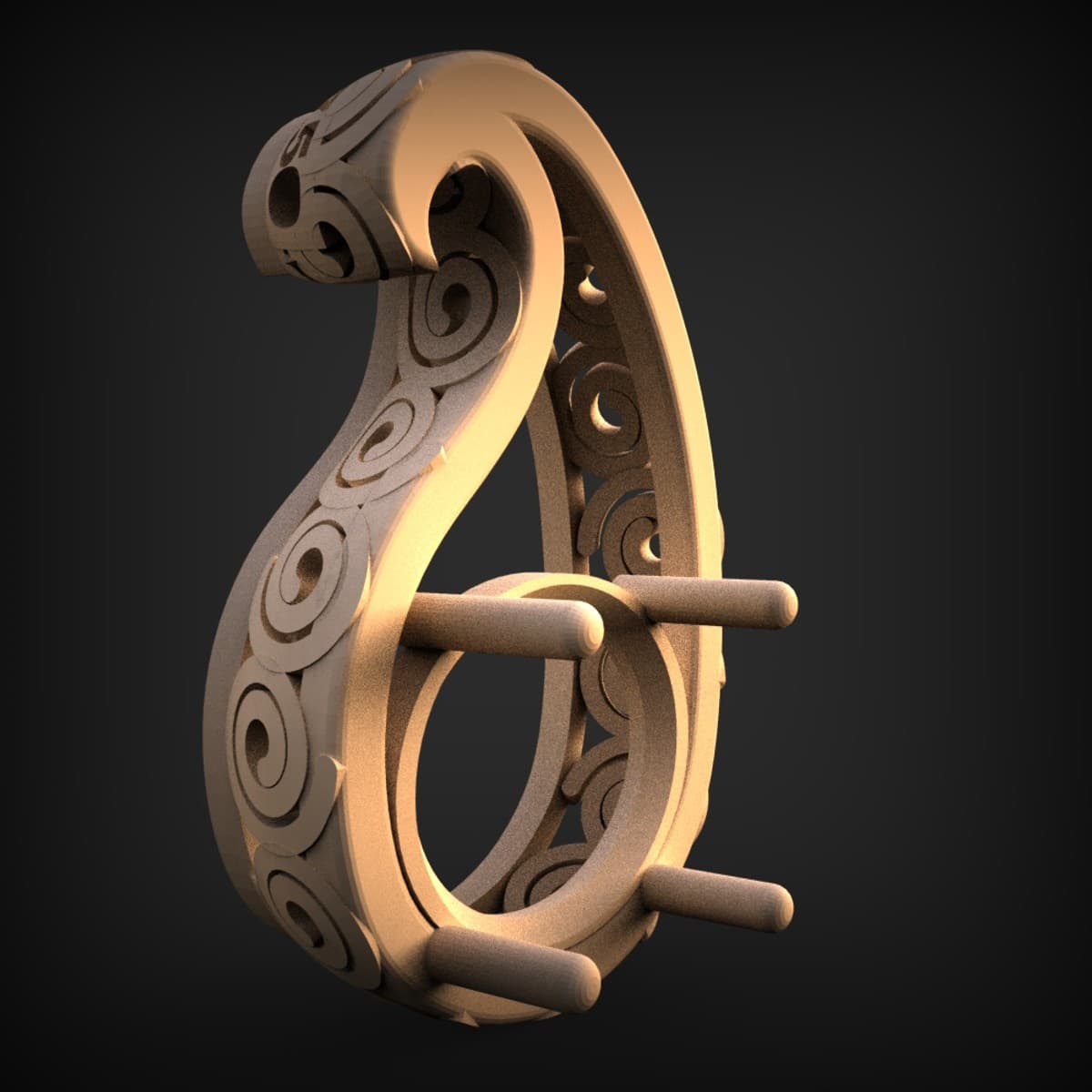 Norse Spiral Scroll Corbel