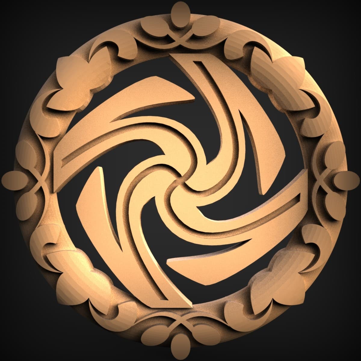 Spiral Vortex Floral Roundel