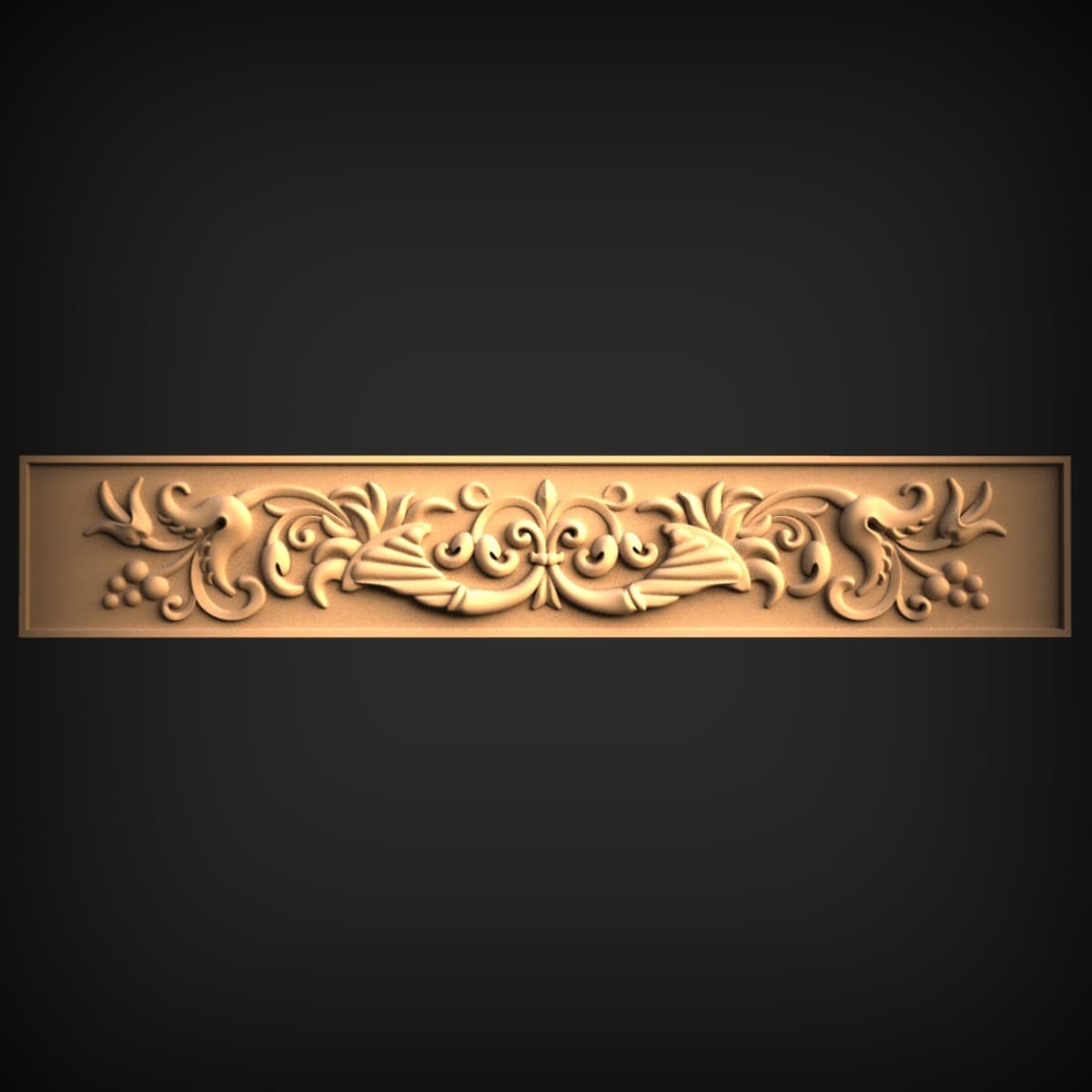 Perched Songbird Acanthus Scroll Frieze