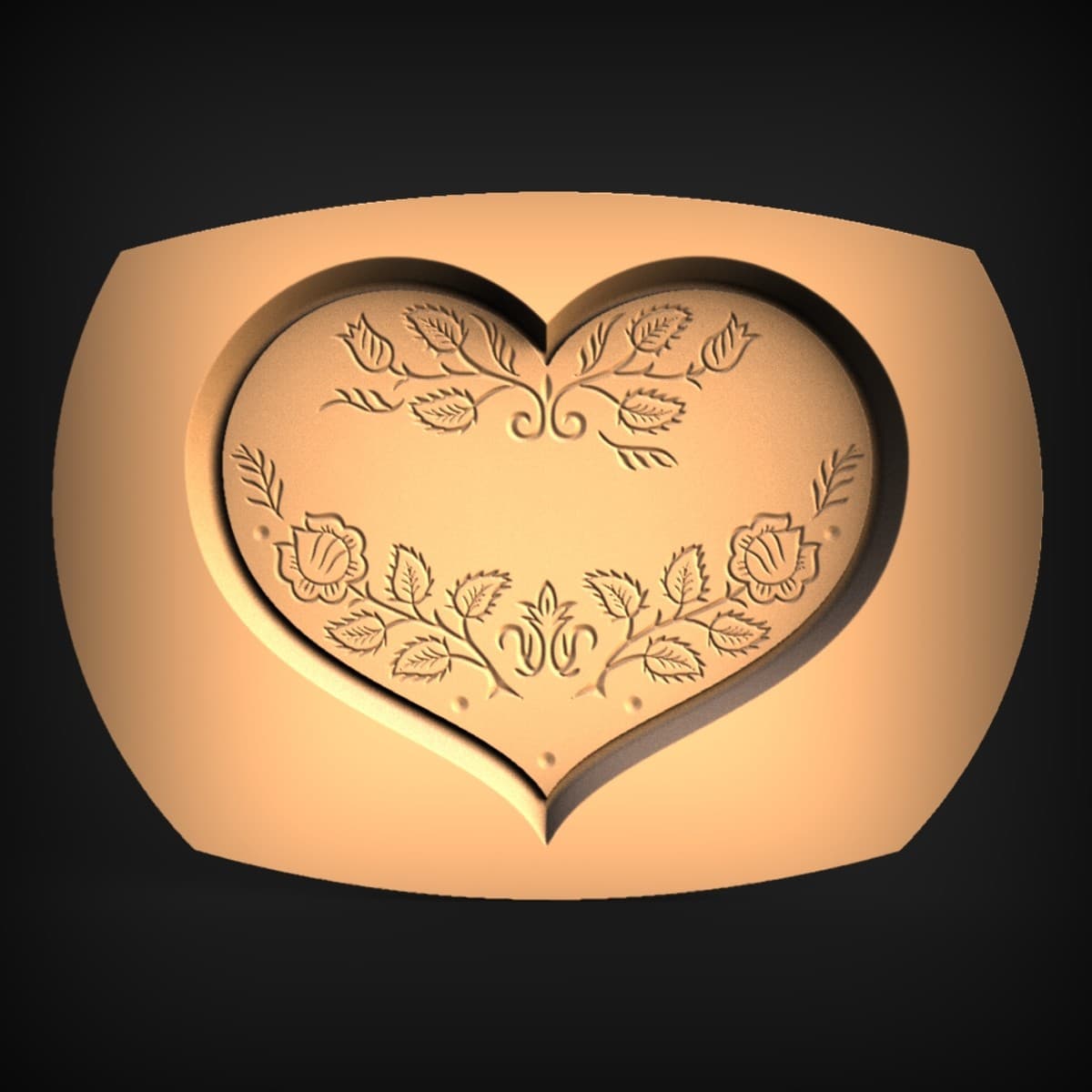 Rose Vine Heart Keepsake Tray