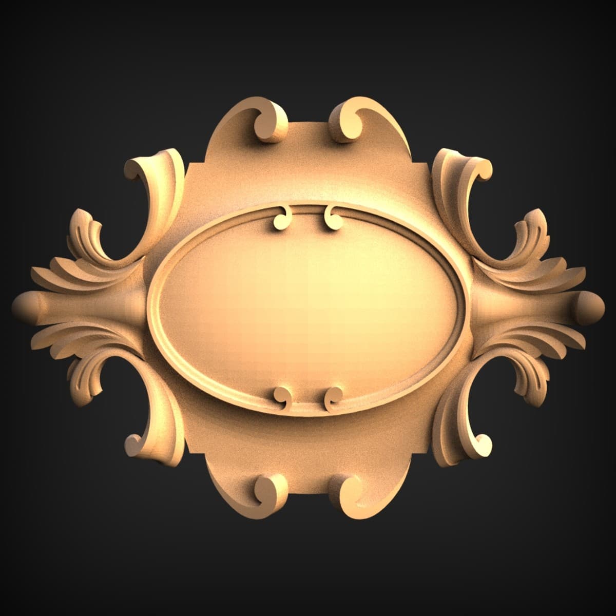 Blank Oval Cartouche Medallion