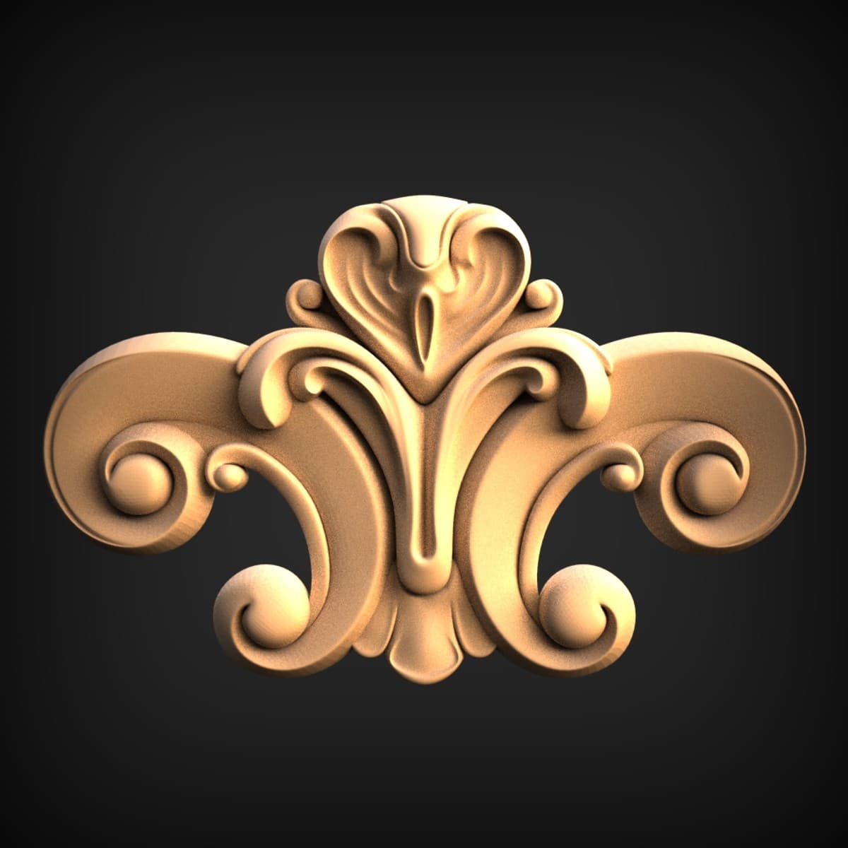 Baroque Palmette Scroll Onlay