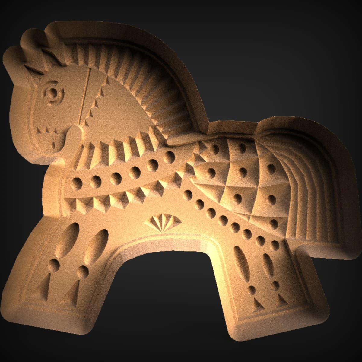 Folk-Art Dala Horse Plaque