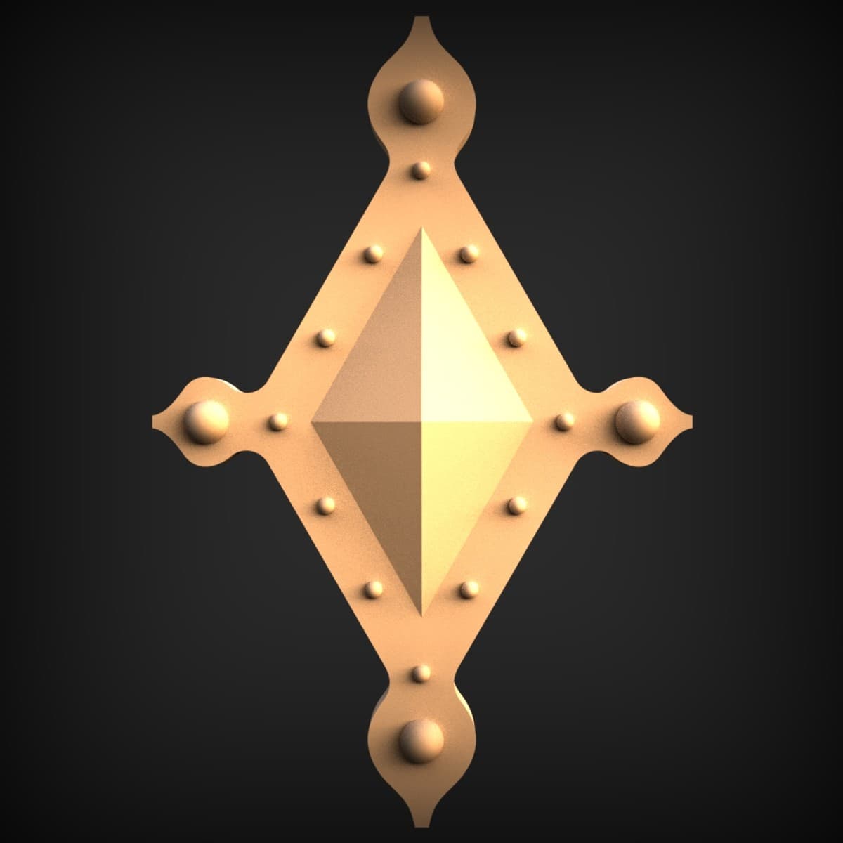 Riveted Diamond Boss Plaque