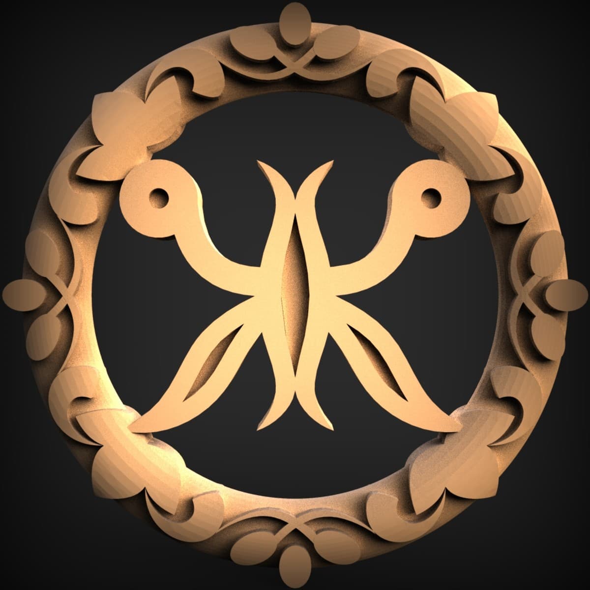 Foliate Ring Scroll Roundel