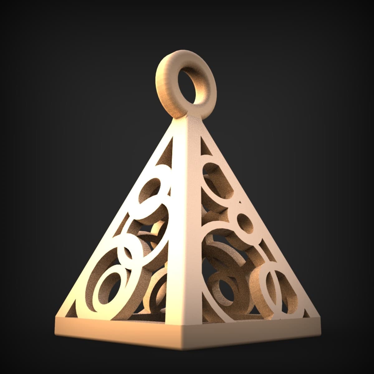 Pierced Filigree Pyramid Ornament