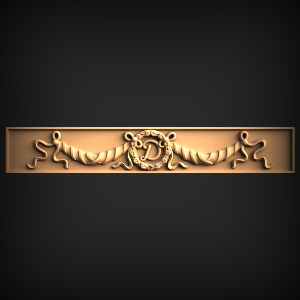 Draped Swag Monogram Frieze Panel