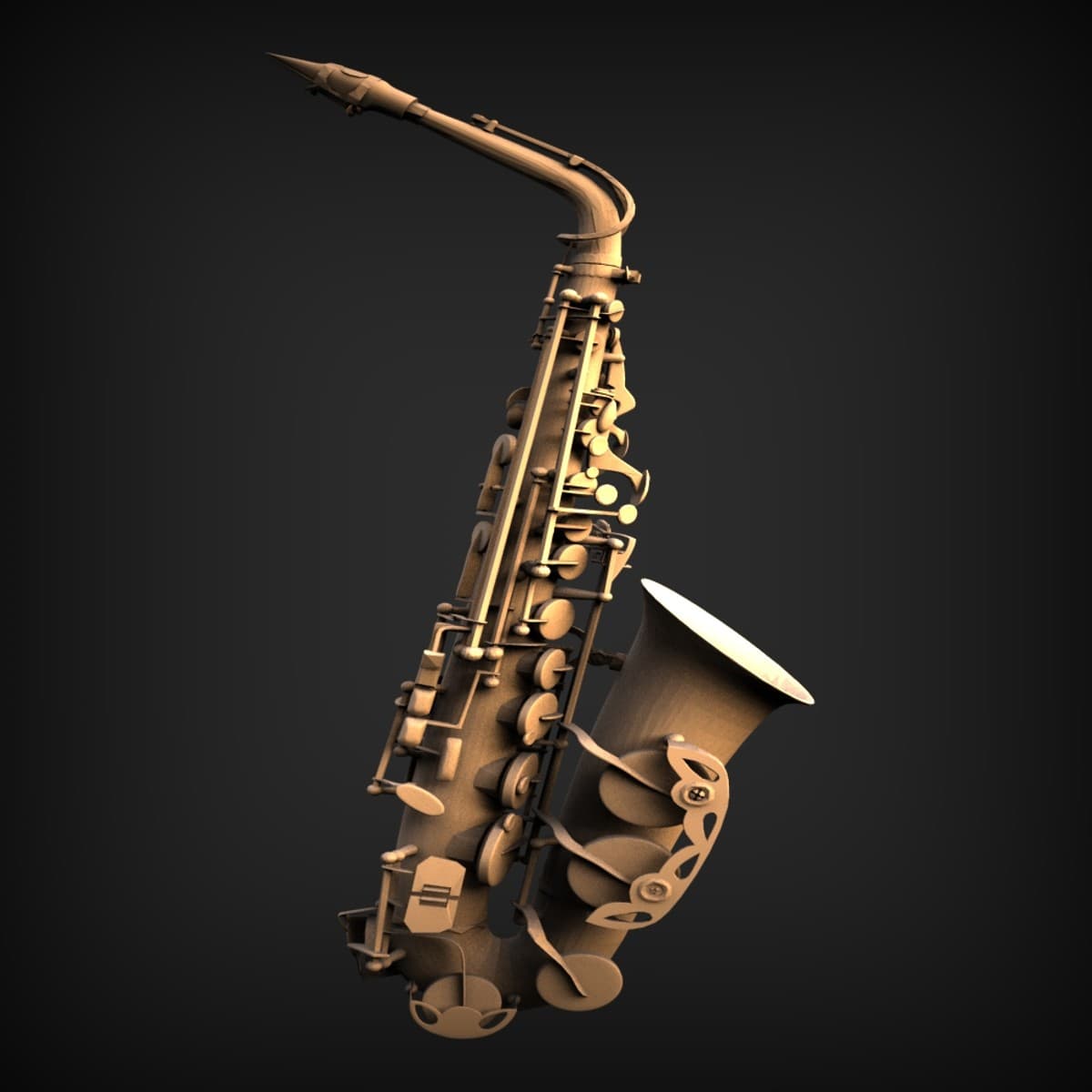 Detailed Alto Saxophone Model