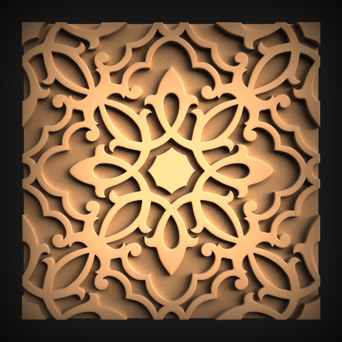 Moorish Quatrefoil Lattice Panel