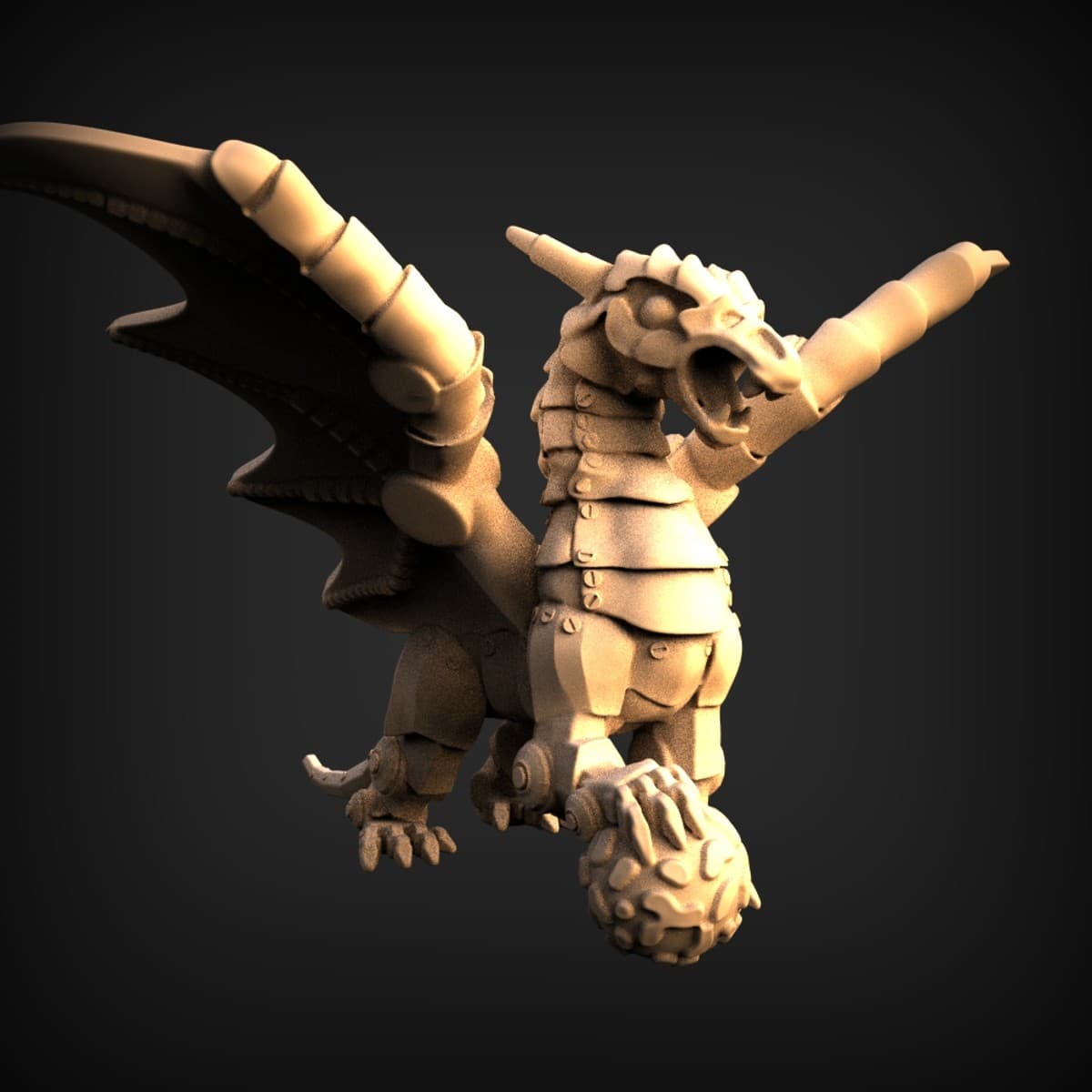 Armoured Rearing Dragon Miniature