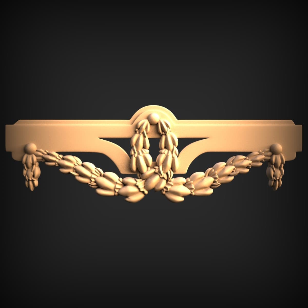 Draped Laurel Garland Cornice