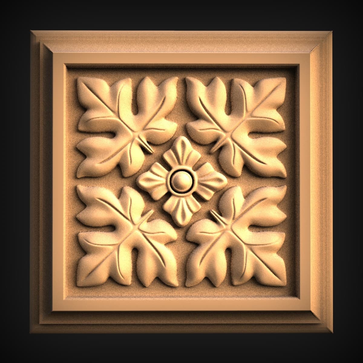Four-Leaf Rosette Corner Panel