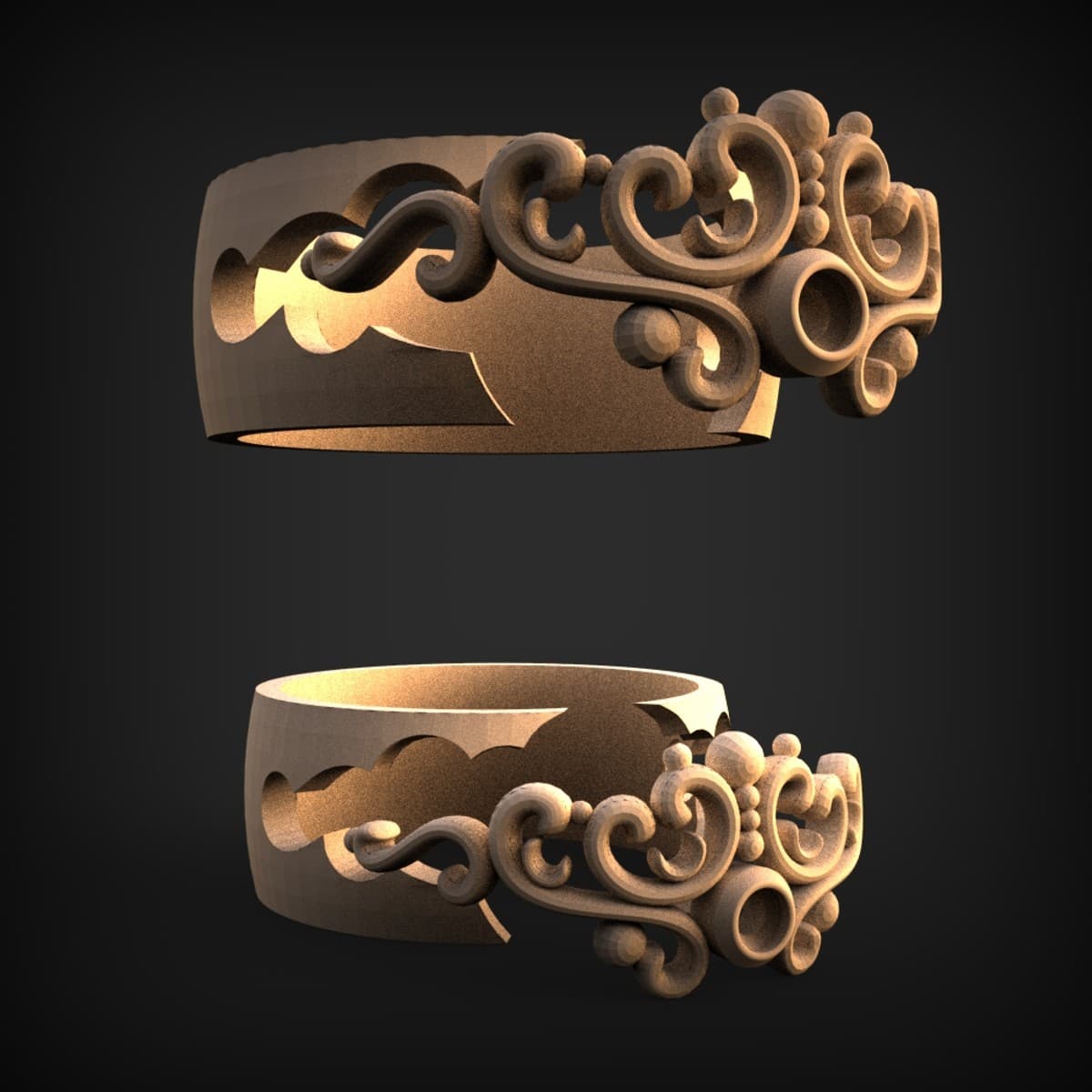 Baroque Filigree Openwork Ring