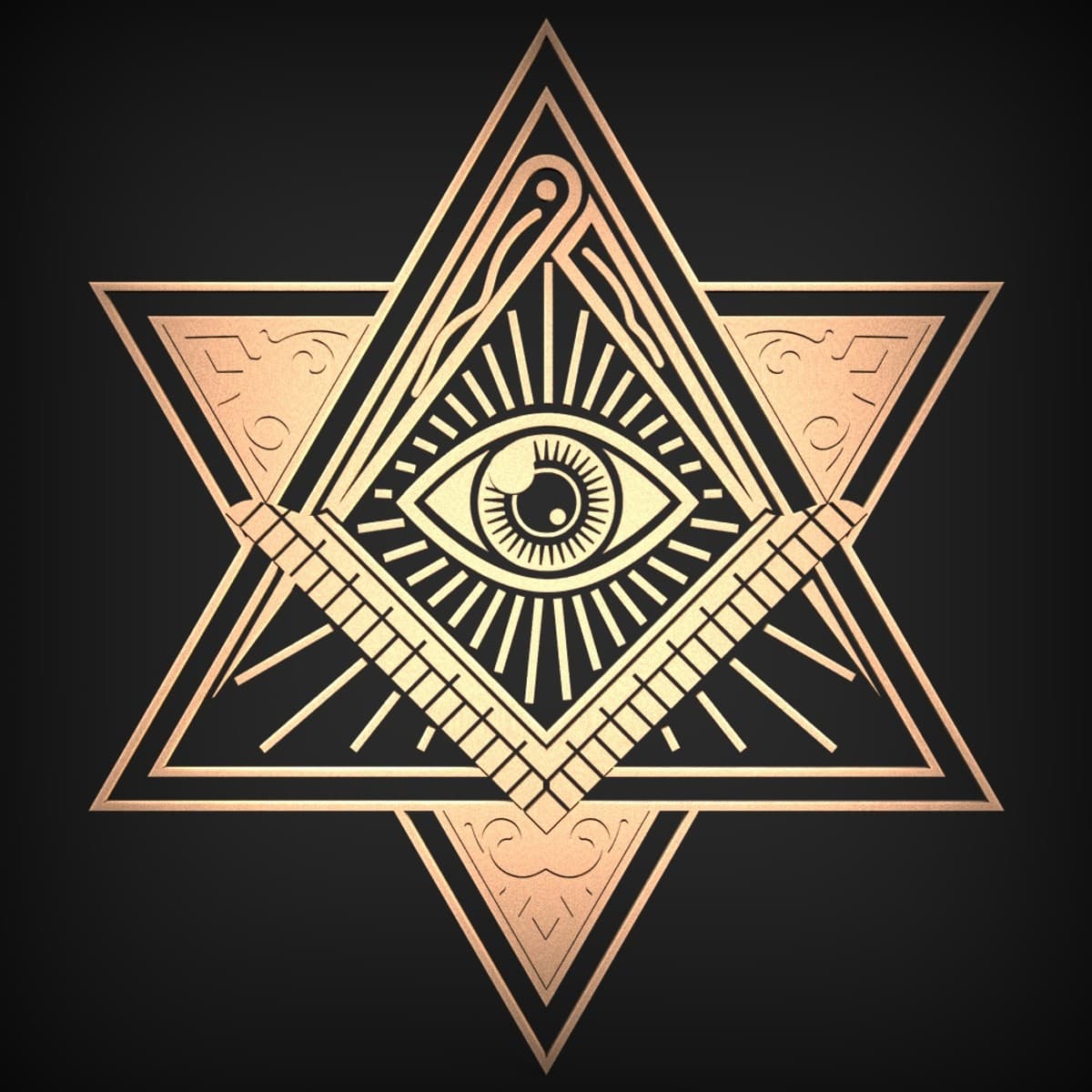 All-Seeing Eye Masonic Star Plaque