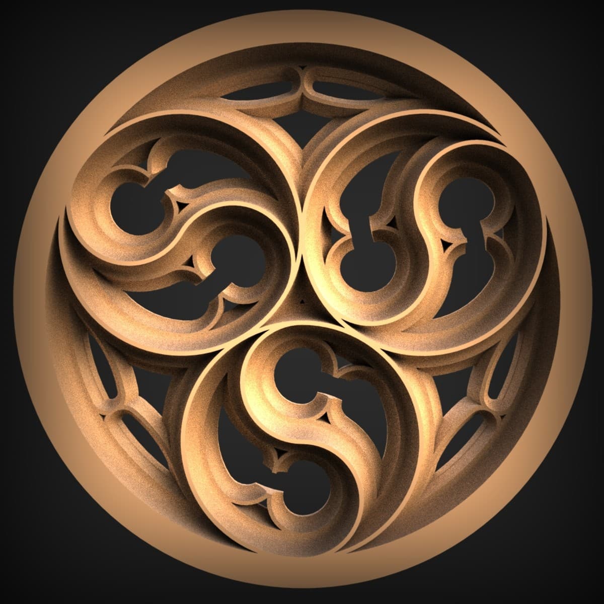 Triskele Scroll Openwork Roundel
